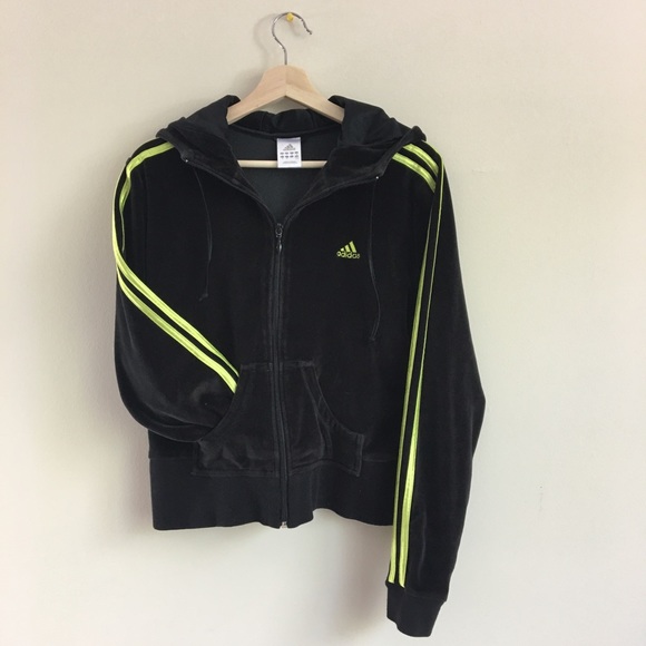 ♦️sold♦️Adidas Women’s Velvet Black Zip Up Hoodie - Picture 1 of 5